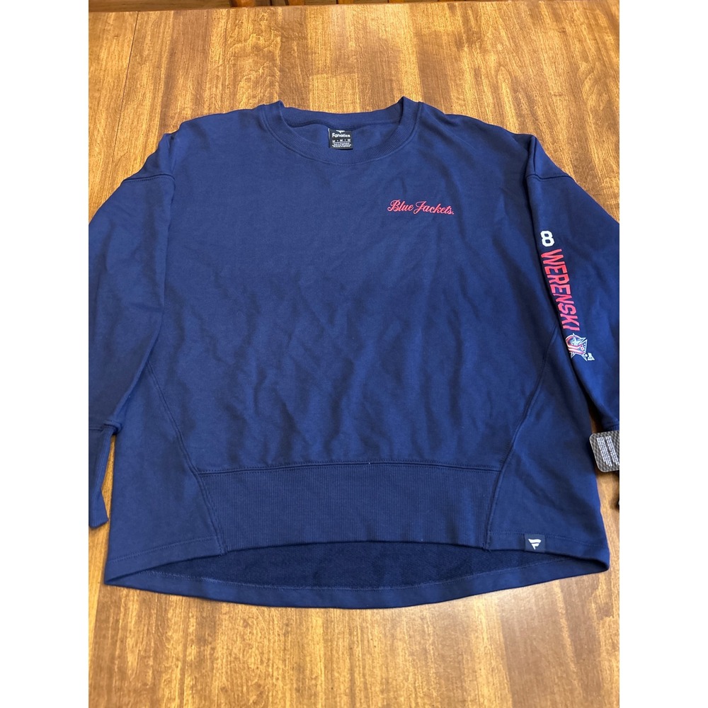 Fanatics Sweatshirt Mens Medium Navy Blue NHL Blue Jackets Zach Werenski 8 20025